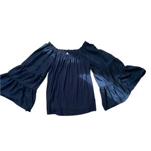 Anthropologie Black Off-Shoulder Women's Top